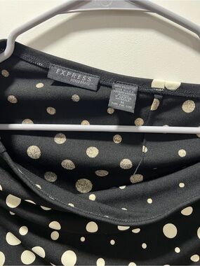 Express Black Skirt with Gold Polka Dots